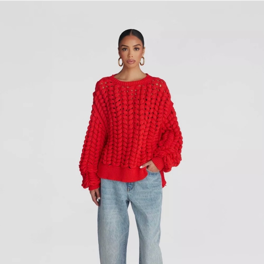 KBB by KAHLANA Women's Pullover Sweater 'The Chunky Knit Crew'